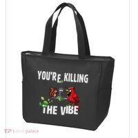 Funny Red Cardinal Squirrel Feeder Bird Watcher Killing Vibe Tote Bag thumb 3