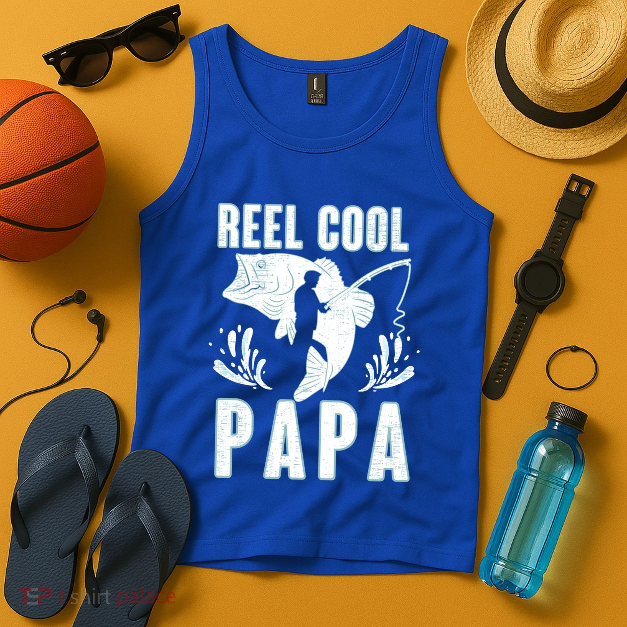 Fisher Reel Cool Papa Fishing Cute Gift Tank Top