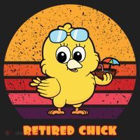 Funny Retired Chick Retro Sunset Retired Chick Gift Ideas Gift Women's Sweatshirt thumb 2