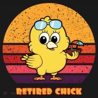 Funny Retired Chick Retro Sunset Retired Chick Gift Ideas Gift Doggie Tank thumb 4