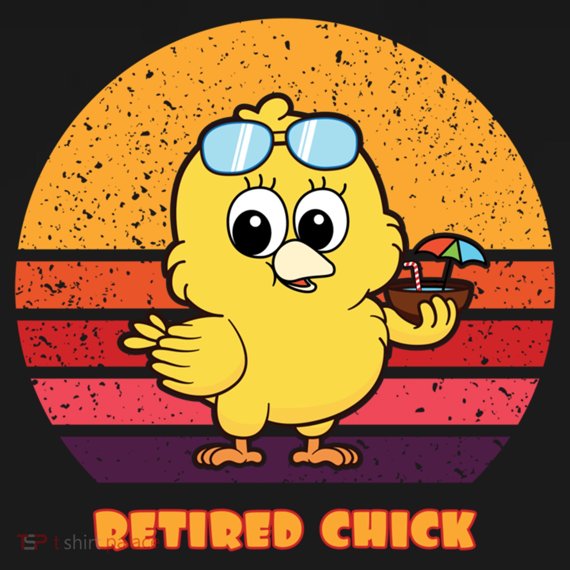 Funny Retired Chick Retro Sunset Retired Chick Gift Ideas Gift Doggie Tank