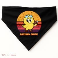 Funny Retired Chick Retro Sunset Retired Chick Gift Ideas Gift USA-Made Doggie Bandana thumb 0