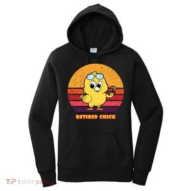 Funny Retired Chick Retro Sunset Retired Chick Gift Ideas Gift Women's Hoodie