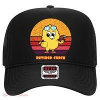 Funny Retired Chick Retro Sunset Retired Chick Gift Ideas Gift Hat thumb 0