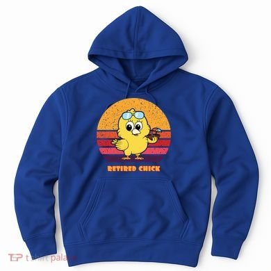 Funny Retired Chick Retro Sunset Retired Chick Gift Ideas Gift Hoodie