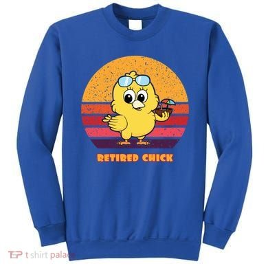 Funny Retired Chick Retro Sunset Retired Chick Gift Ideas Gift Sweatshirt