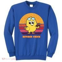 Funny Retired Chick Retro Sunset Retired Chick Gift Ideas Gift Sweatshirt thumb 0