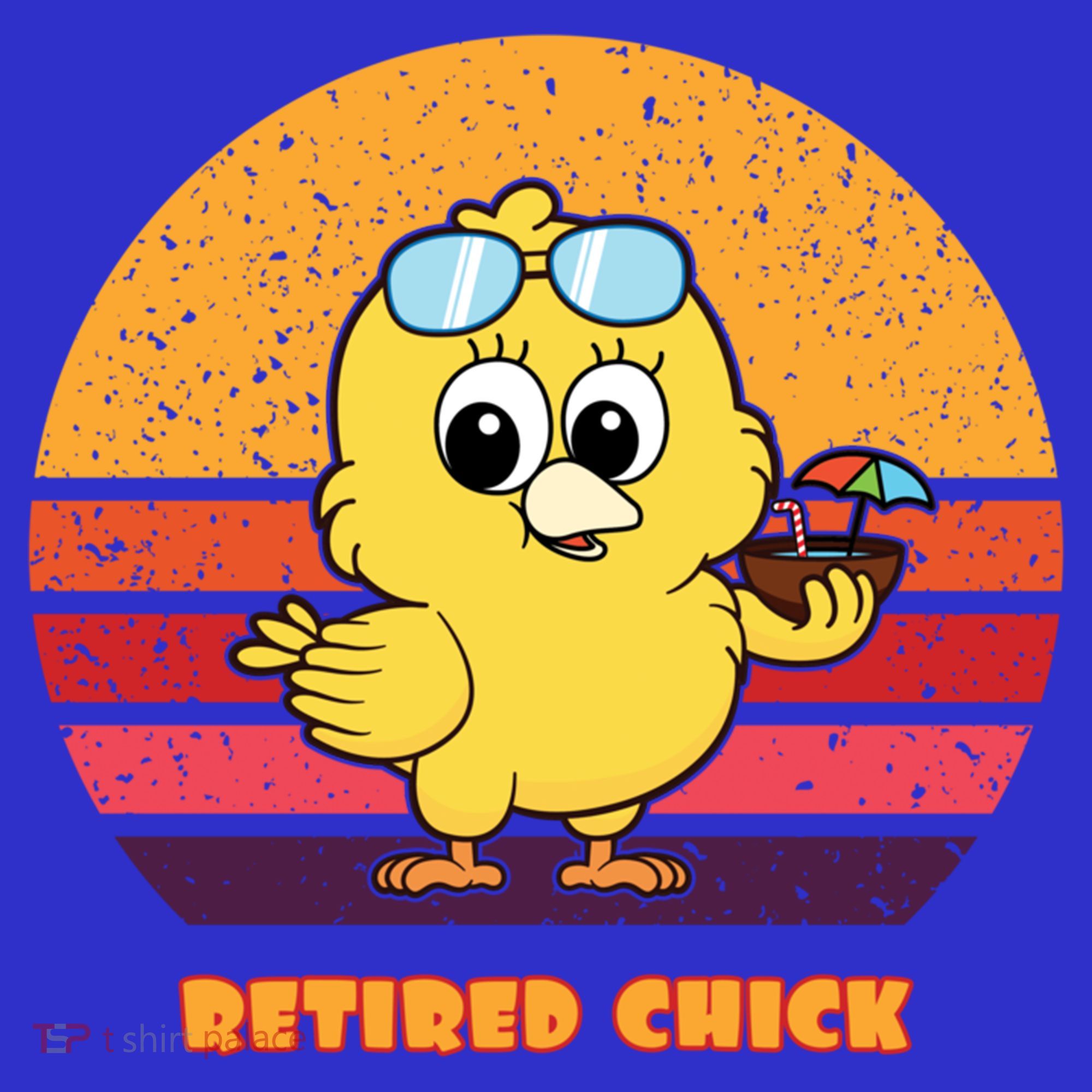 Funny Retired Chick Retro Sunset Retired Chick Gift Ideas Gift Sweatshirt