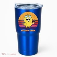 Funny Retired Chick Retro Sunset Retired Chick Gift Ideas Gift Tumbler thumb 0