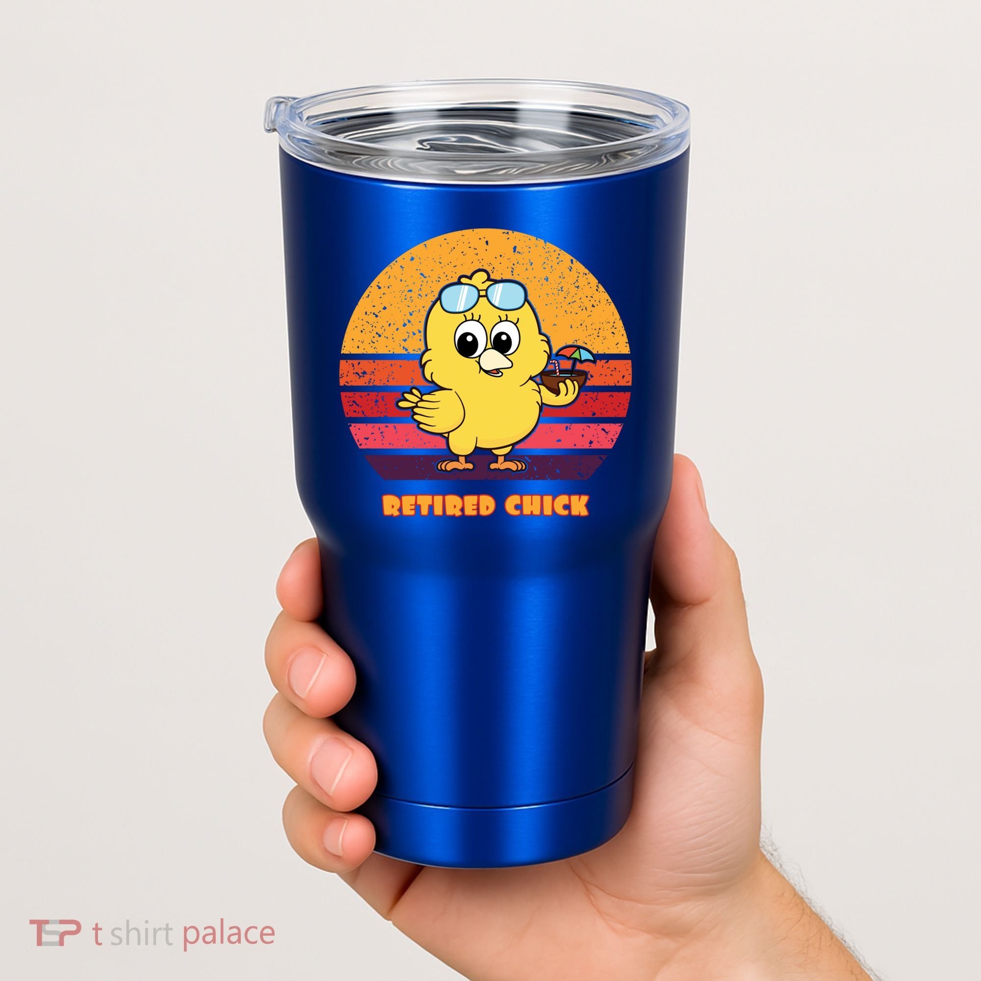 Funny Retired Chick Retro Sunset Retired Chick Gift Ideas Gift Tumbler