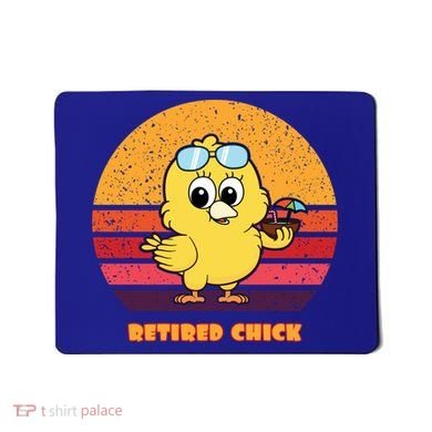 Funny Retired Chick Retro Sunset Retired Chick Gift Ideas Gift Mousepad