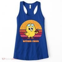 Funny Retired Chick Retro Sunset Retired Chick Gift Ideas Gift Women's Tank Top thumb 0