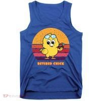 Funny Retired Chick Retro Sunset Retired Chick Gift Ideas Gift Tank Top thumb 0