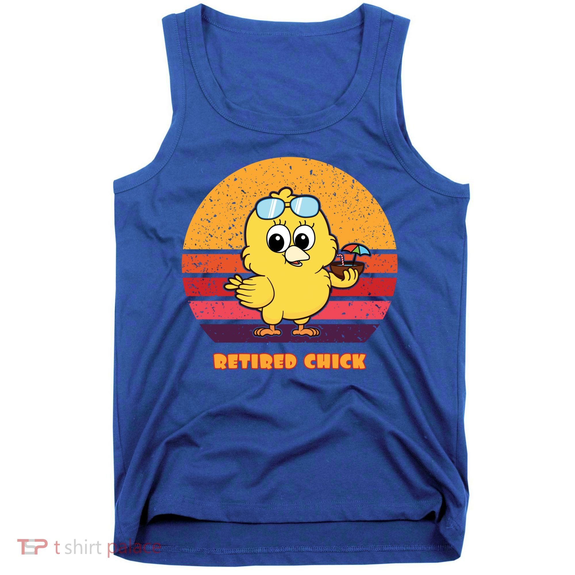 Funny Retired Chick Retro Sunset Retired Chick Gift Ideas Gift Tank Top