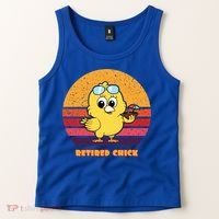 Funny Retired Chick Retro Sunset Retired Chick Gift Ideas Gift Tank Top thumb 2