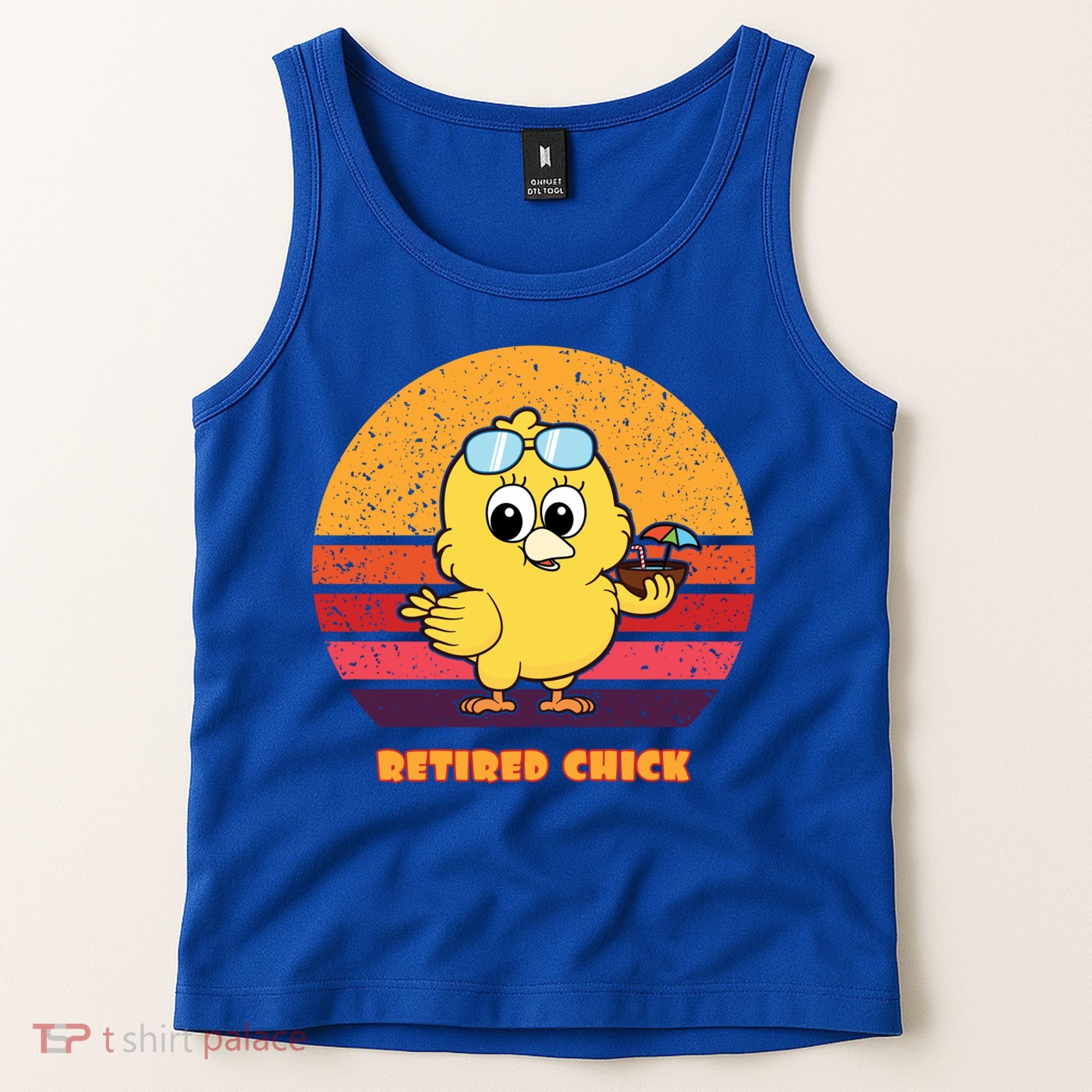 Funny Retired Chick Retro Sunset Retired Chick Gift Ideas Gift Tank Top
