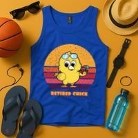 Funny Retired Chick Retro Sunset Retired Chick Gift Ideas Gift Tank Top thumb 4