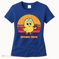 Funny Retired Chick Retro Sunset Retired Chick Gift Ideas Gift Women's T-Shirt thumb 0