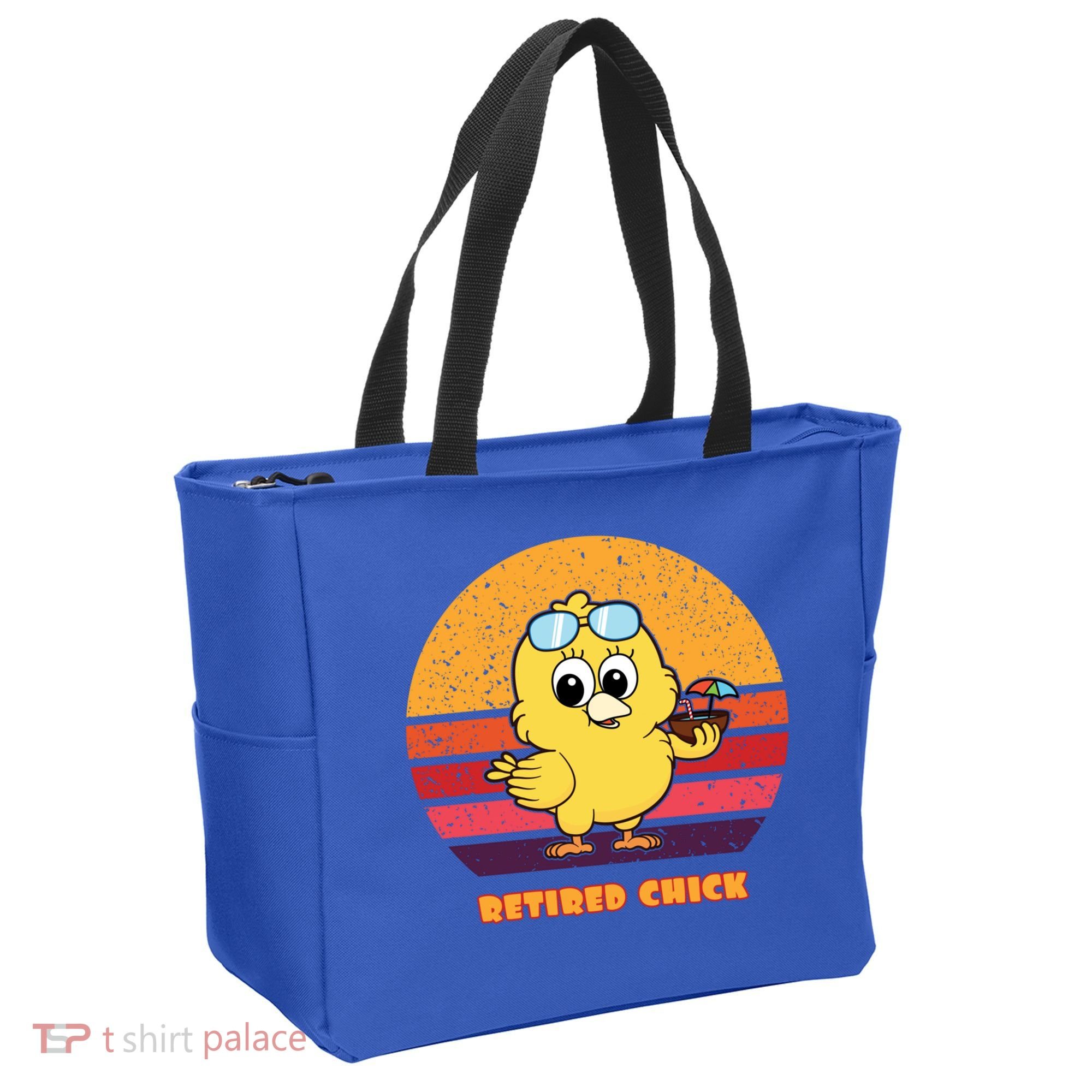 Funny Retired Chick Retro Sunset Retired Chick Gift Ideas Gift Tote Bag