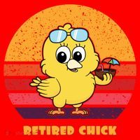 Funny Retired Chick Retro Sunset Retired Chick Gift Ideas Gift Santa Hat thumb 1