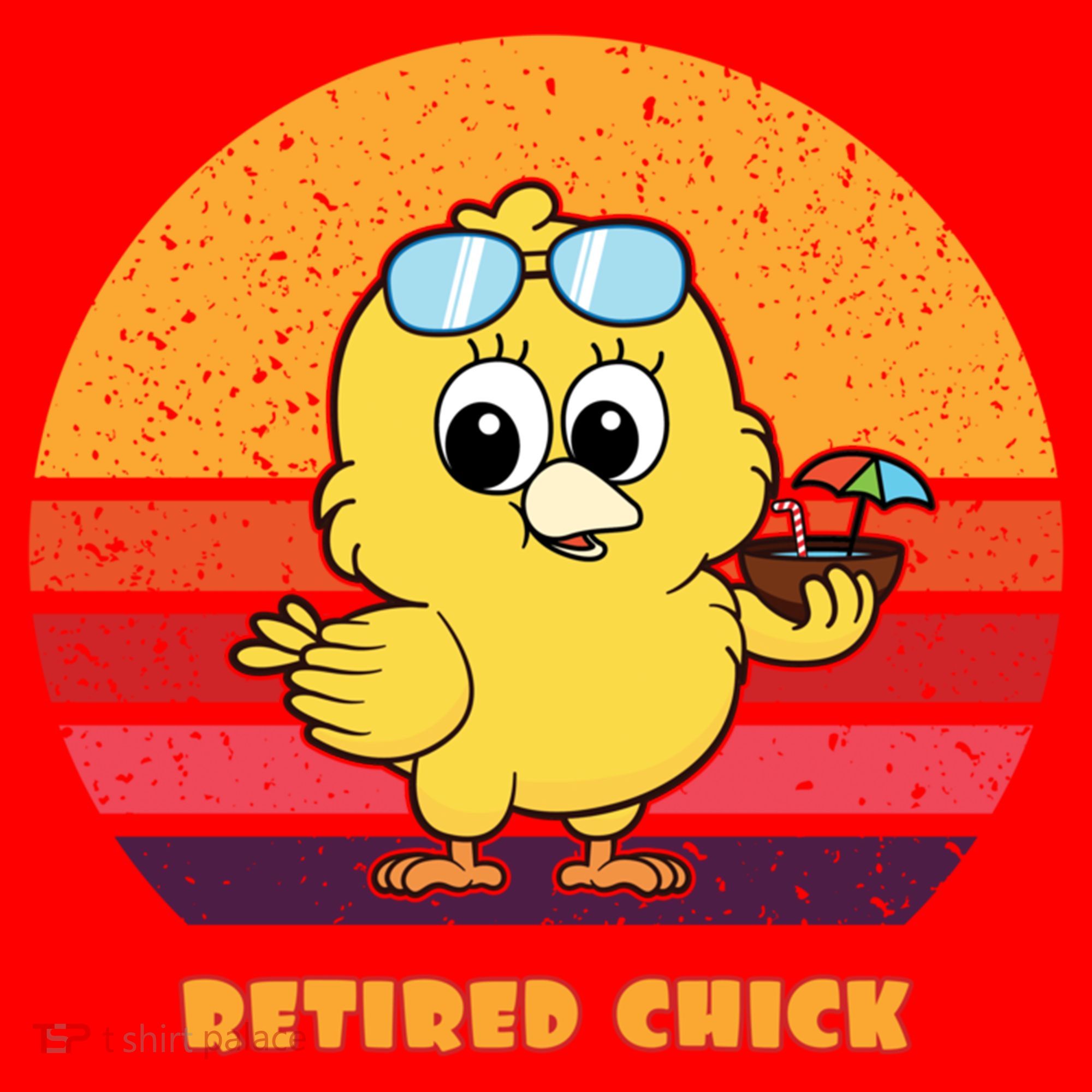 Funny Retired Chick Retro Sunset Retired Chick Gift Ideas Gift Santa Hat