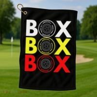 Formula Racing Car Box Box Box Radio Call To Pitbox Car Race Golf Towel thumb 1