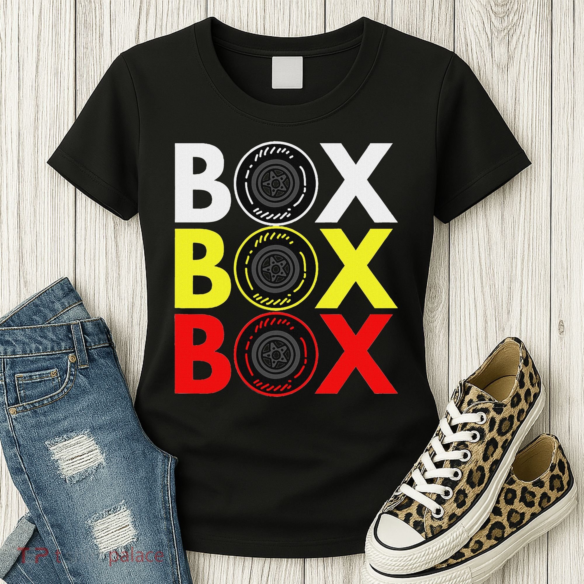 Formula Racing Car Box Box Box Radio Call To Pitbox Car Race Women's T-Shirt