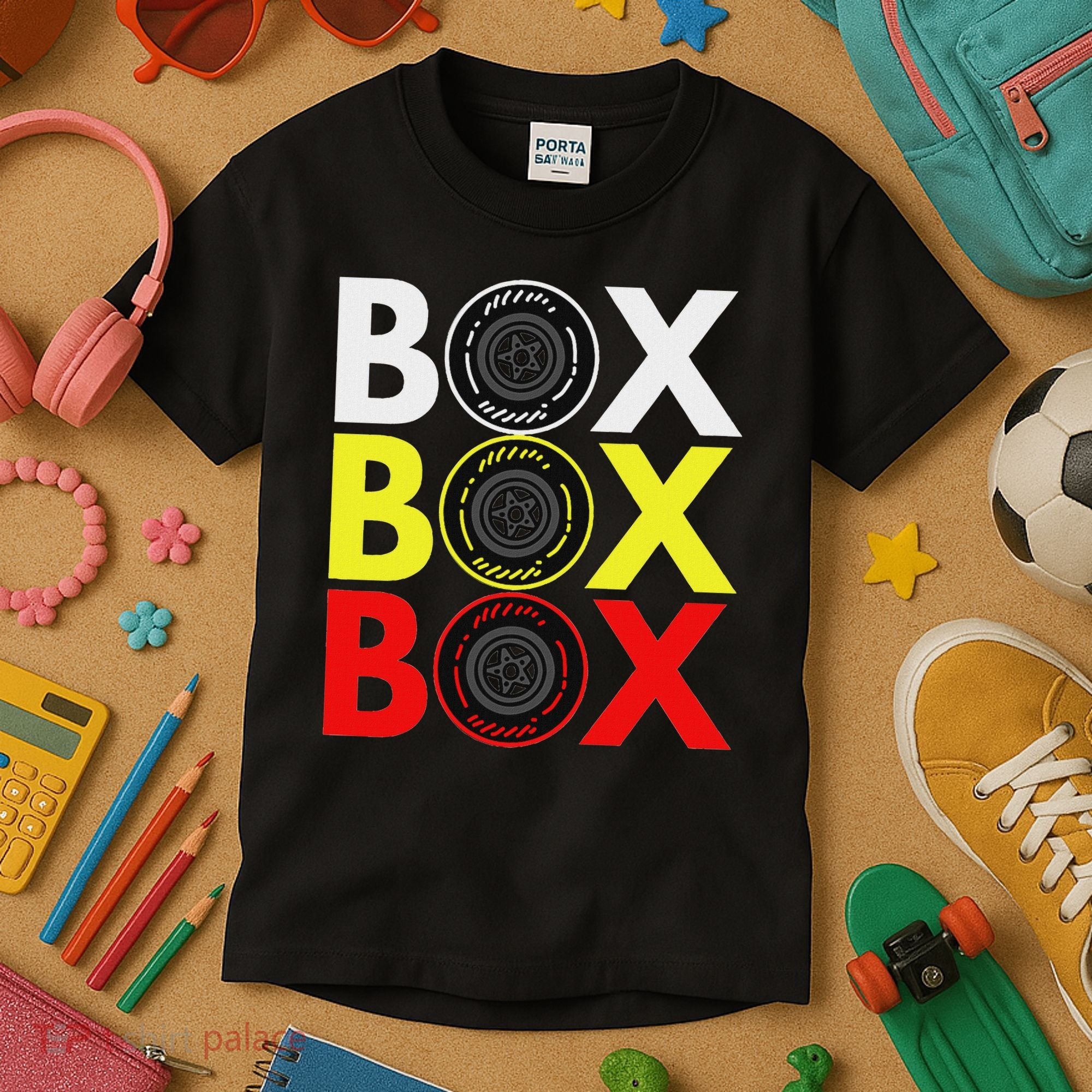 Formula Racing Car Box Box Box Radio Call To Pitbox Car Race Kids T-Shirt