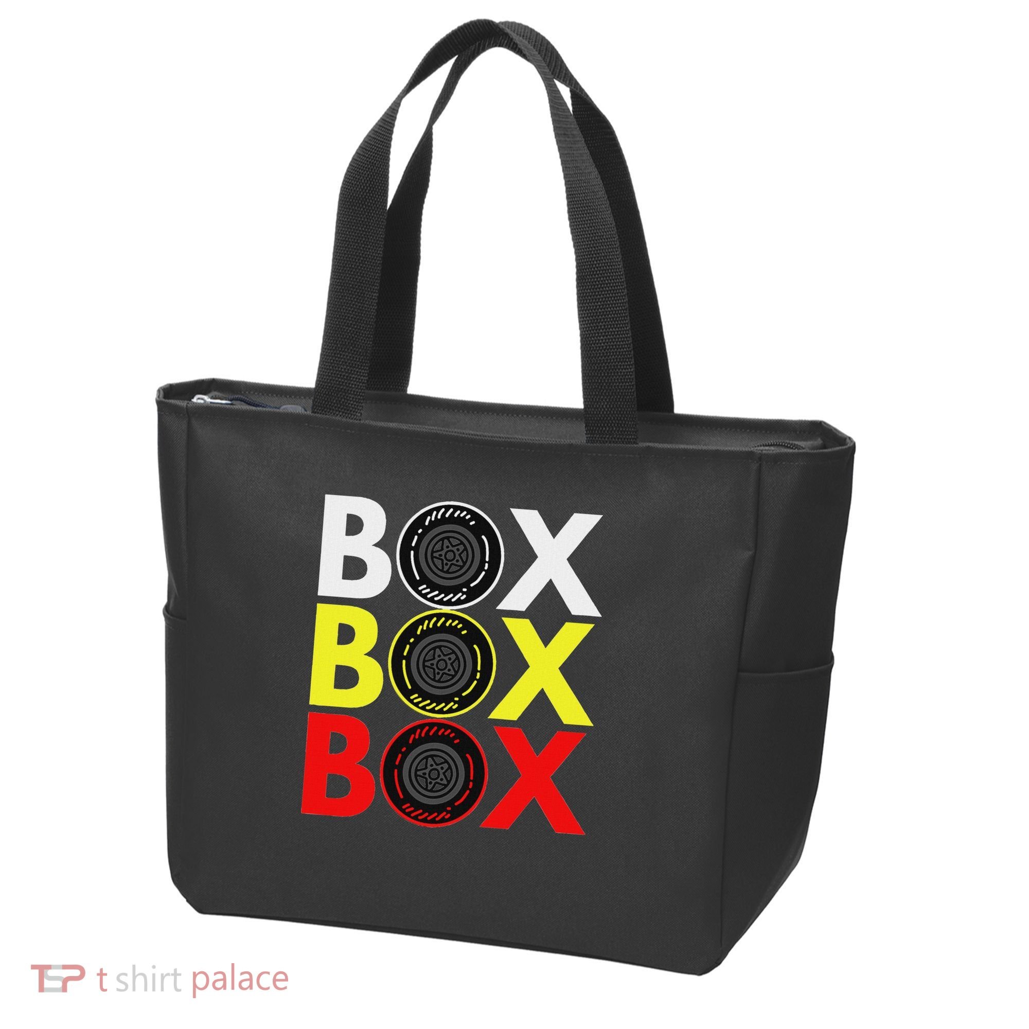 Formula Racing Car Box Box Box Radio Call To Pitbox Car Race Tote Bag