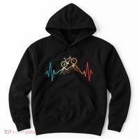 Funny Retro Cycling Heartbeat Bicycle Mountain Bike Biking Hoodie thumb 0