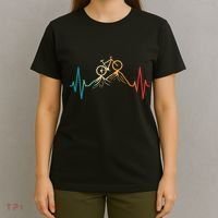 Funny Retro Cycling Heartbeat Bicycle Mountain Bike Biking T-Shirt thumb 4
