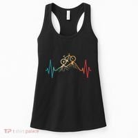 Funny Retro Cycling Heartbeat Bicycle Mountain Bike Biking Women's Tank Top thumb 0