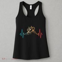 Funny Retro Cycling Heartbeat Bicycle Mountain Bike Biking Women's Tank Top thumb 3