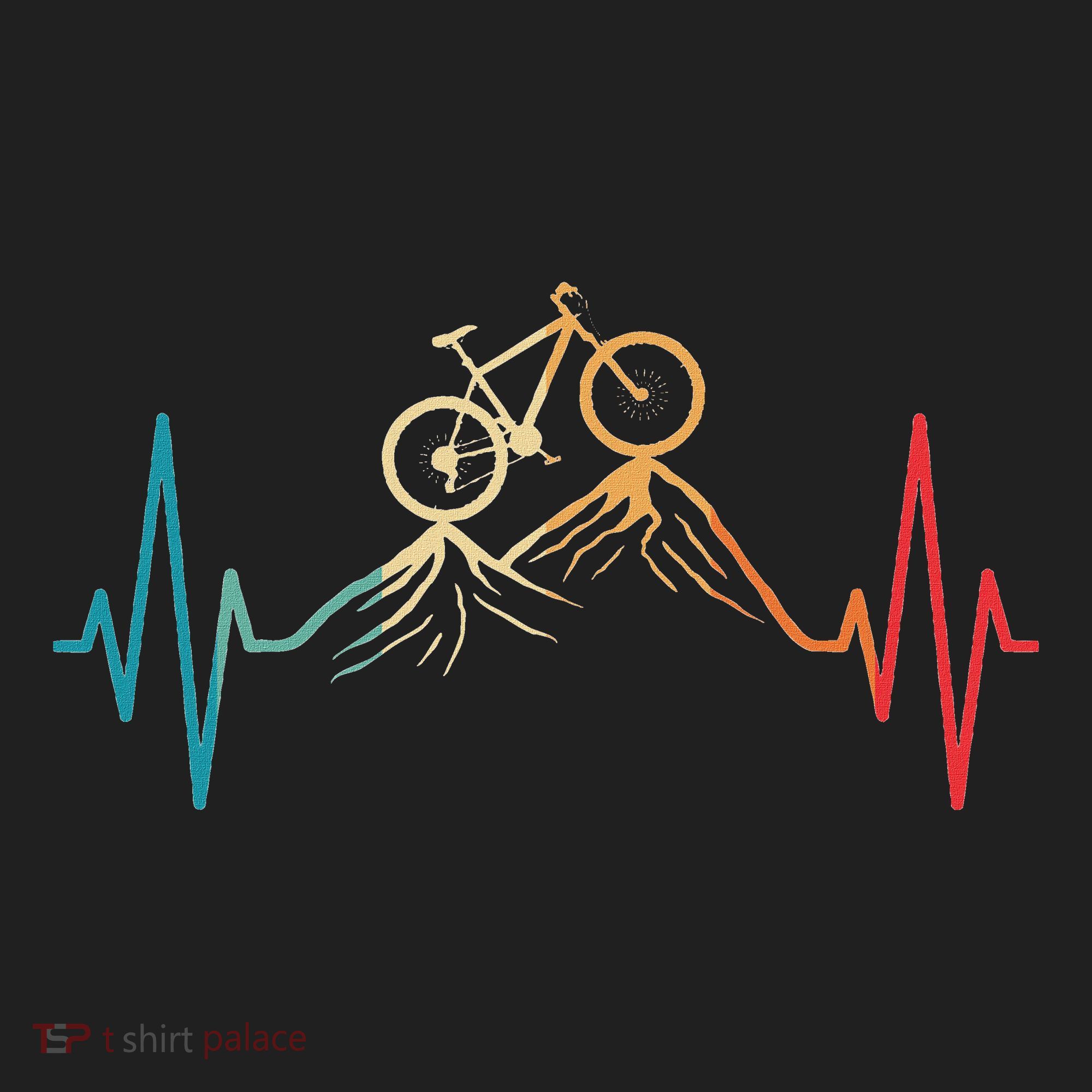 Funny Retro Cycling Heartbeat Bicycle Mountain Bike Biking Hat