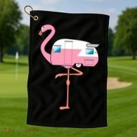 Flamingo RV Camper Golf Towel thumb 1