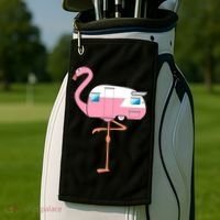 Flamingo RV Camper Golf Towel thumb 2