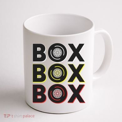 Formula Racing Car Box Box Box Radio Call To Pit Box Gift Coffee Mug back