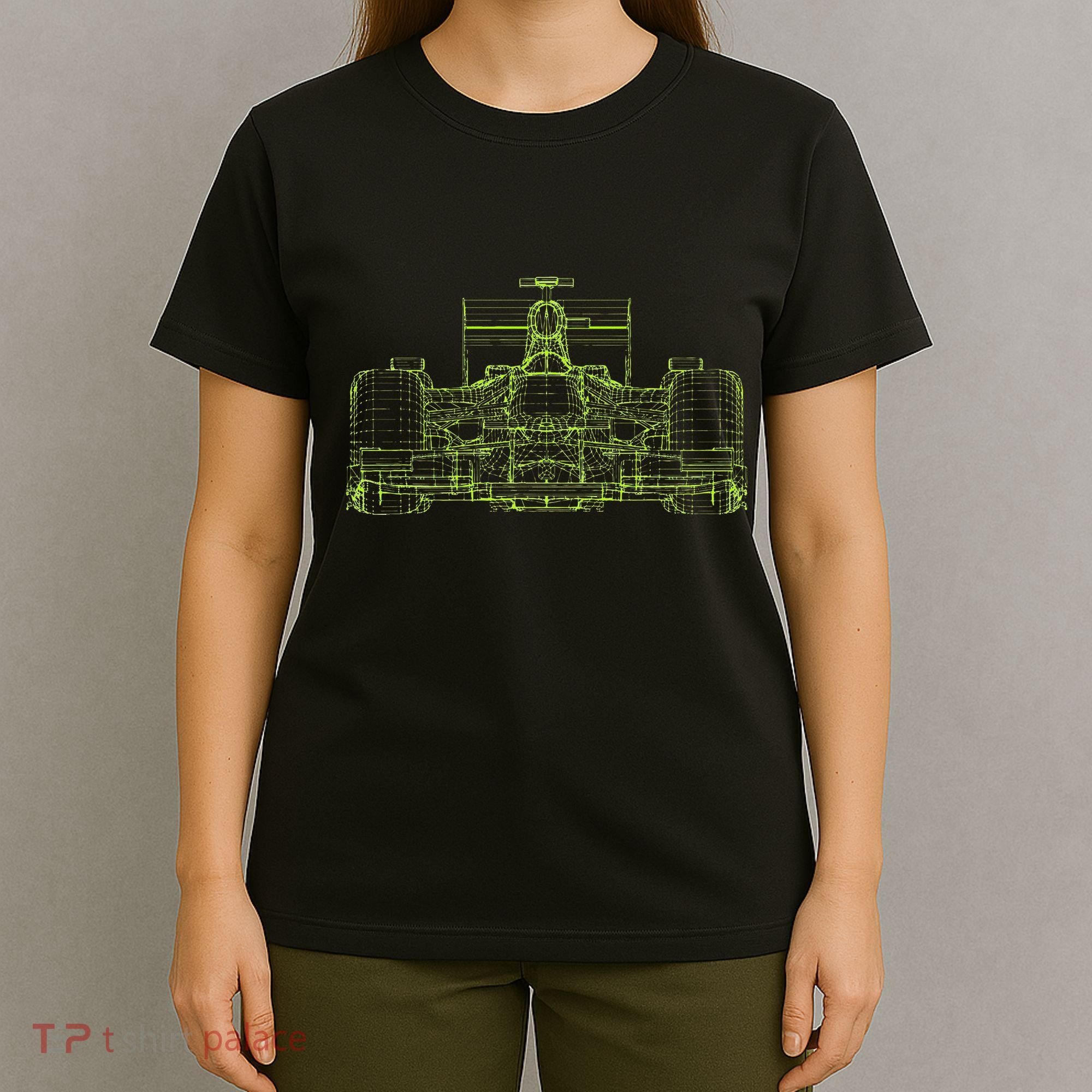 Formula Racing Car Blueprint Mechanical Engineer Racer Fan T-Shirt