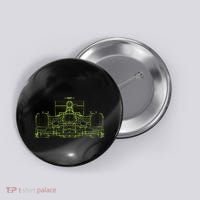Formula Racing Car Blueprint Mechanical Engineer Racer Fan Button thumb 0