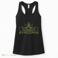 Formula Racing Car Blueprint Mechanical Engineer Racer Fan Women's Tank Top thumb 0
