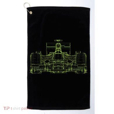 Formula Racing Car Blueprint Mechanical Engineer Racer Fan Golf Towel