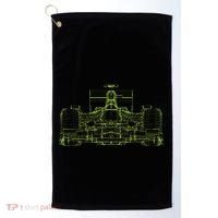 Formula Racing Car Blueprint Mechanical Engineer Racer Fan Golf Towel thumb 0