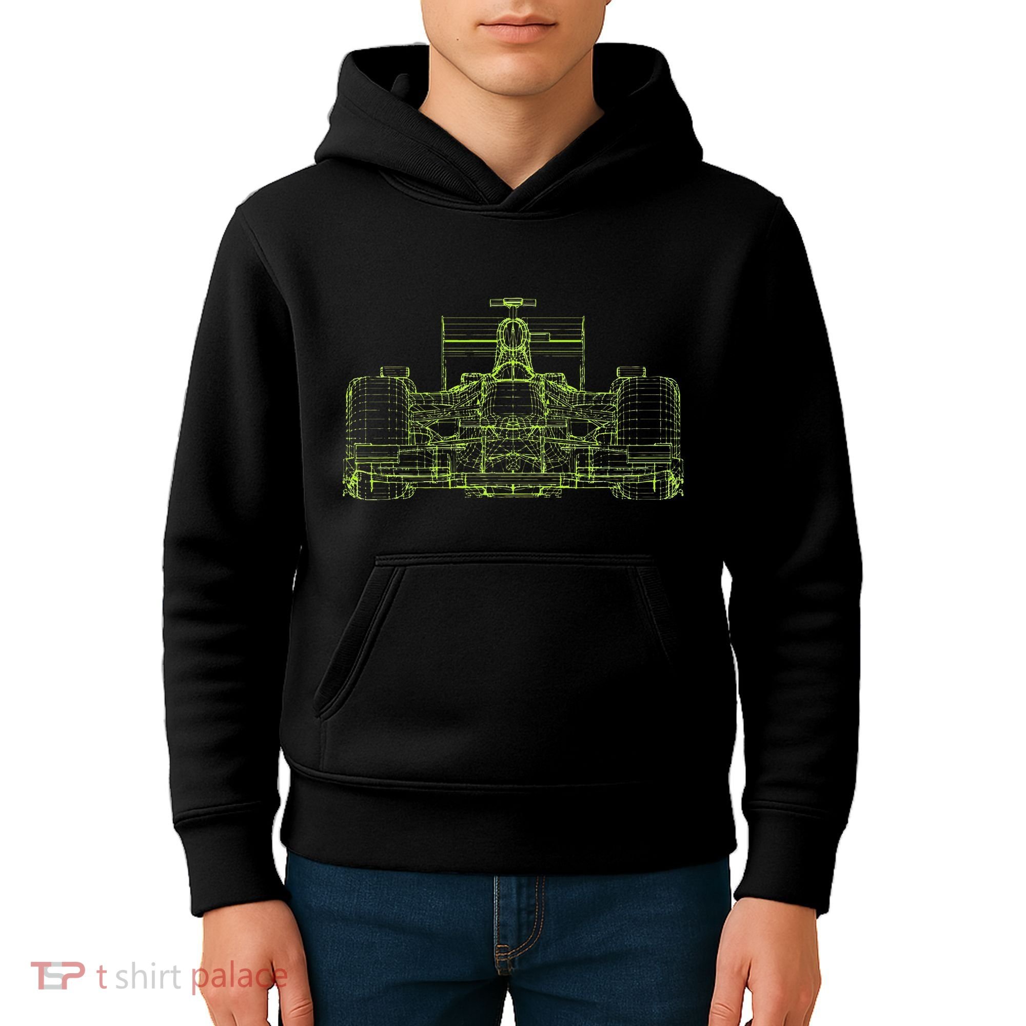Formula Racing Car Blueprint Mechanical Engineer Racer Fan Kids Hoodie