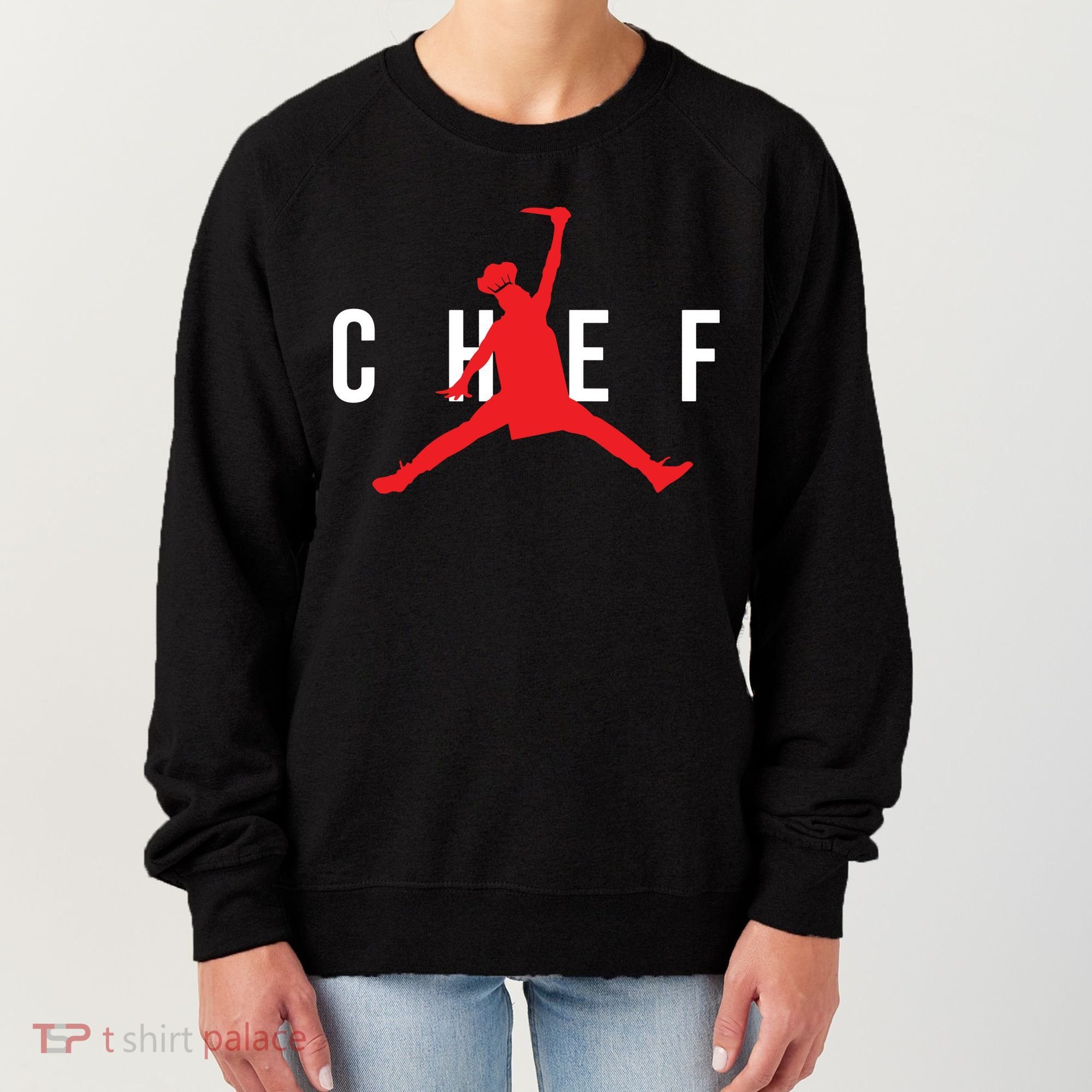 Funny Restaurant Chef Jumping Chef Knife Logo Women's Sweatshirt