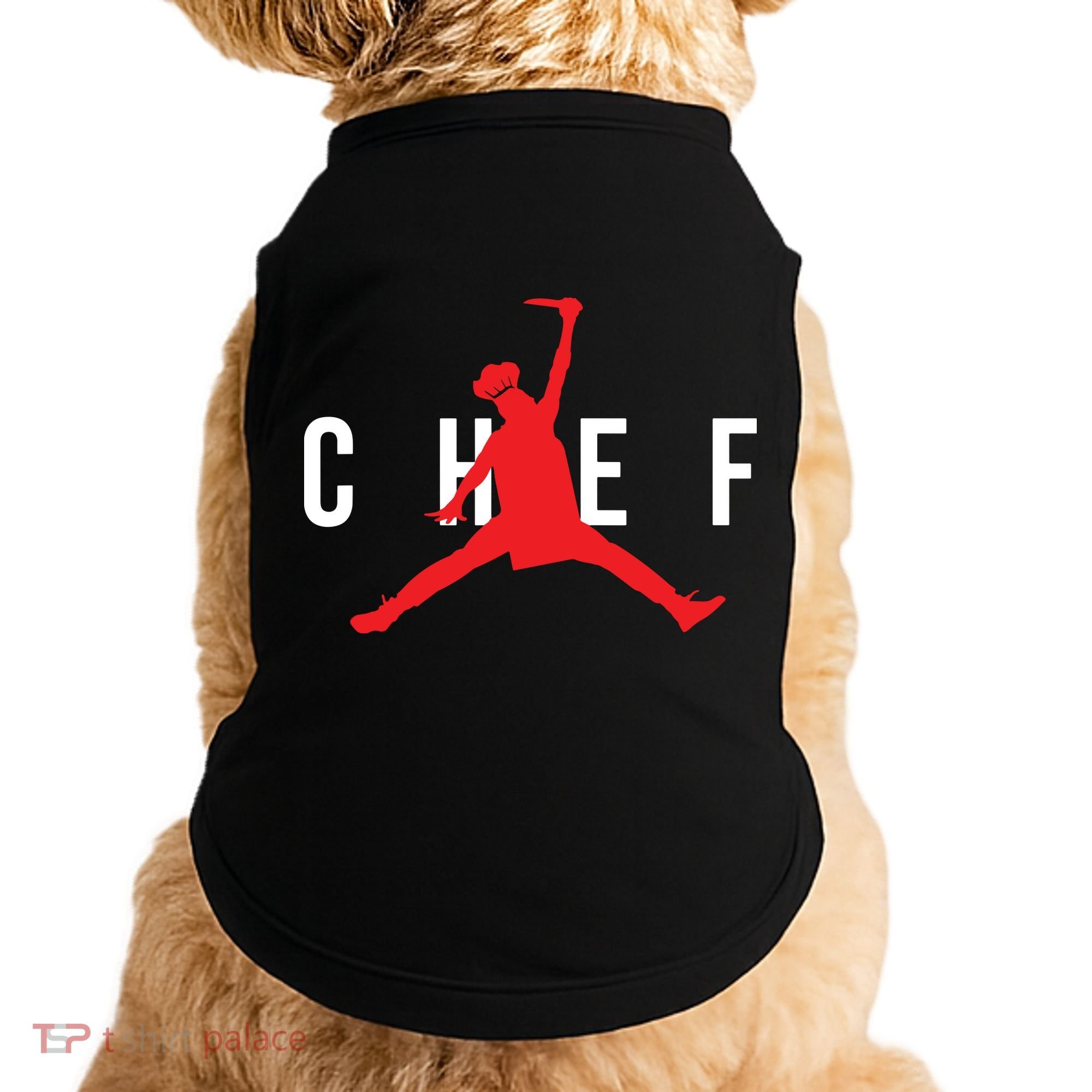 Funny Restaurant Chef Jumping Chef Knife Logo Doggie Tank