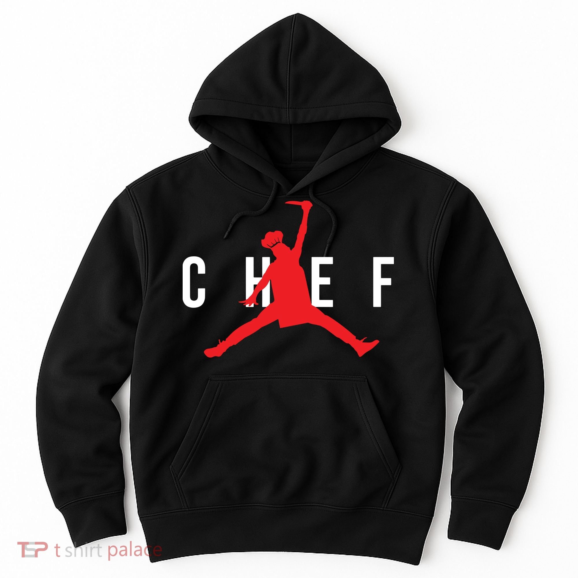 Funny Restaurant Chef Jumping Chef Knife Logo Hoodie