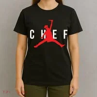 Funny Restaurant Chef Jumping Chef Knife Logo T-Shirt thumb 4