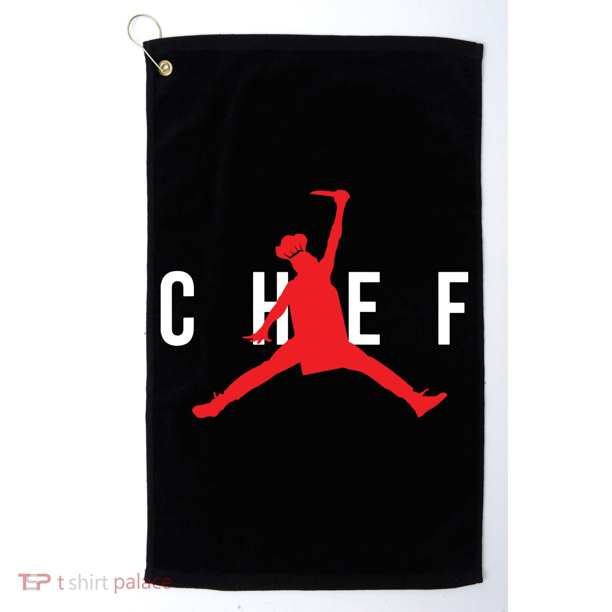 Funny Restaurant Chef Jumping Chef Knife Logo Golf Towel