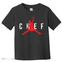 Funny Restaurant Chef Jumping Chef Knife Logo Toddler T-Shirt thumb 0