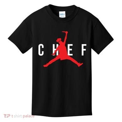 Funny Restaurant Chef Jumping Chef Knife Logo Kids T-Shirt